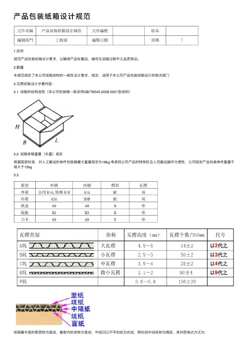 产品包装纸箱设计规范