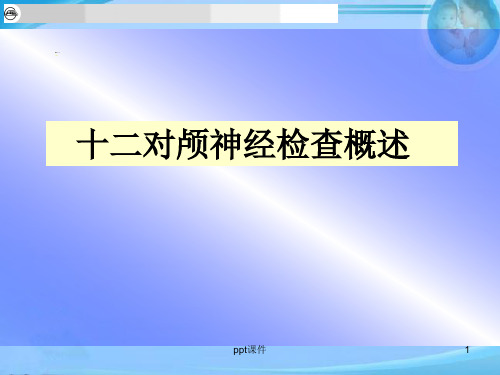 十二对颅神经检查概述  ppt课件