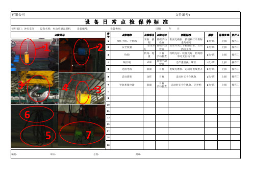 点检标准表(电动起重机点检查标准卡)