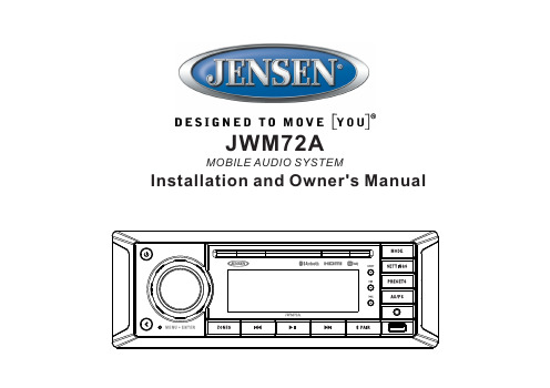 Jensen JWM72A 移动音频系统用户手册说明书