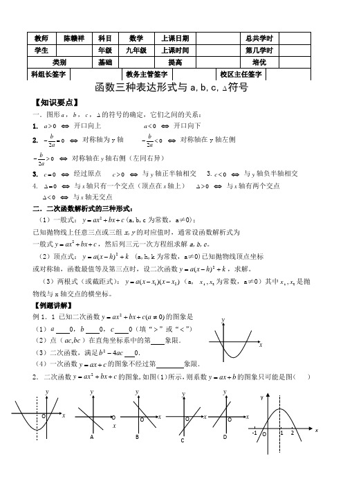 二次函数三种表达形式