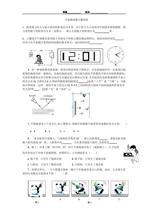 平面镜成像专题训练