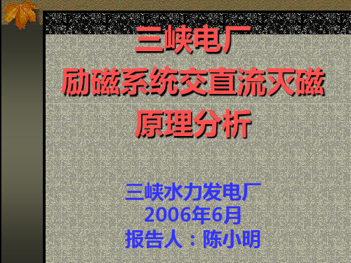 三峡电厂励磁系统交直流灭磁原理分析