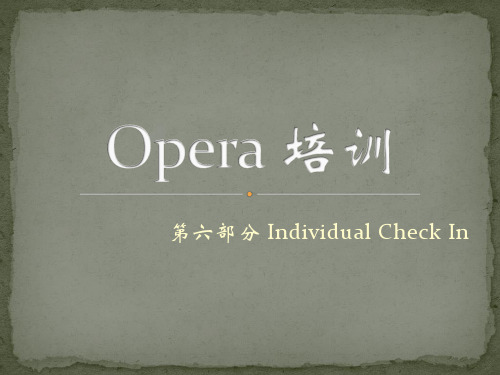 6、opera—Check In