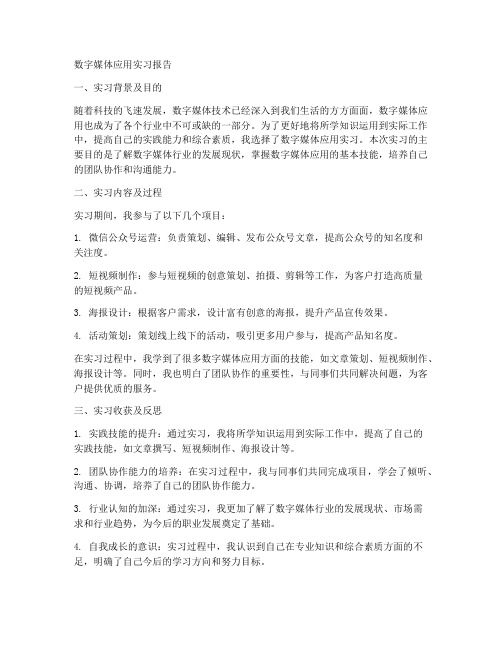 数媒应用实习报告