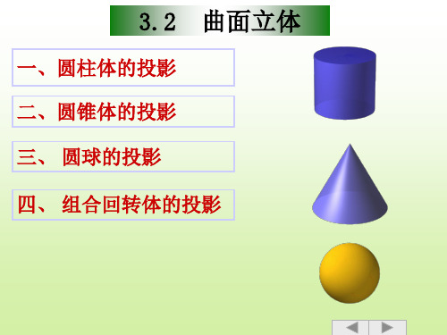 立体的投影--曲面立体--圆锥和球