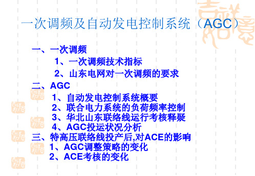 一次调频及AGC讲课