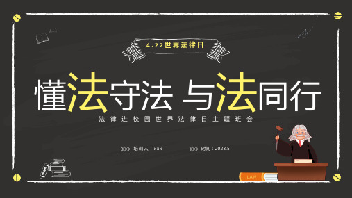 懂法守法与法同行4月22日世界法律日主题班会 课件(共24张PPT)