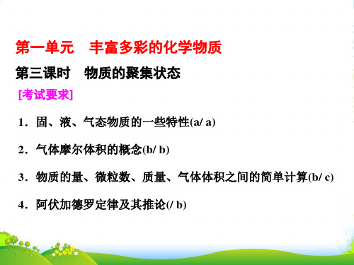 高中化学三维设计浙江专版必修1课件：专题1 第一单元 第三课时 物质的聚集状态