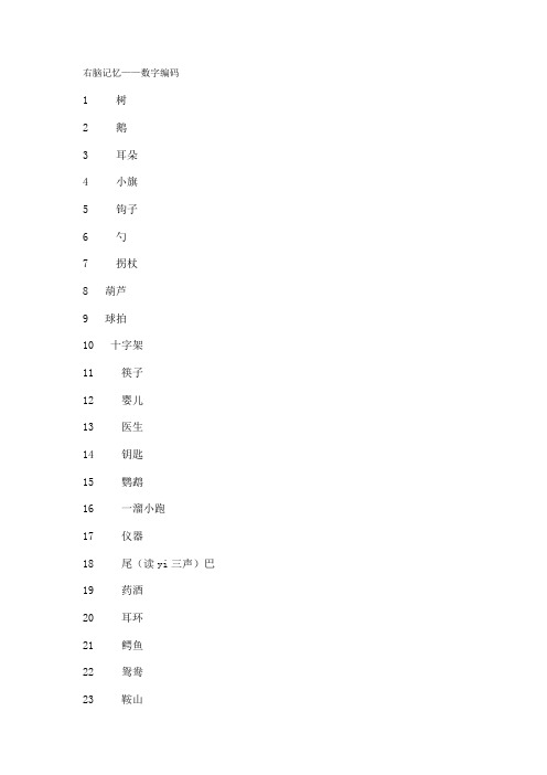 右脑记忆-数字编码