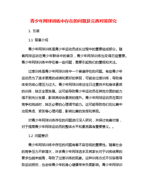 青少年网球训练中存在的问题及完善对策探究