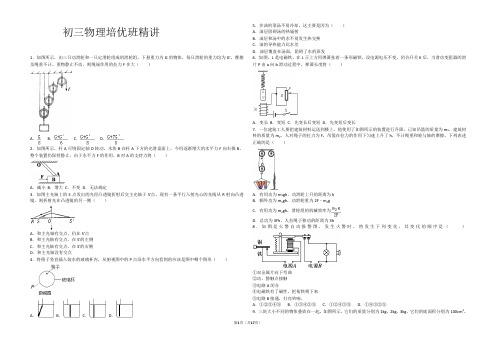 初三物理培优班精讲