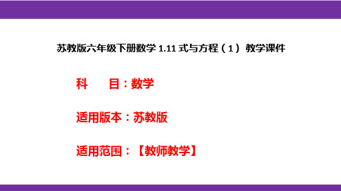 苏教版六年级下册数学1.11式与方程(1)教学课件