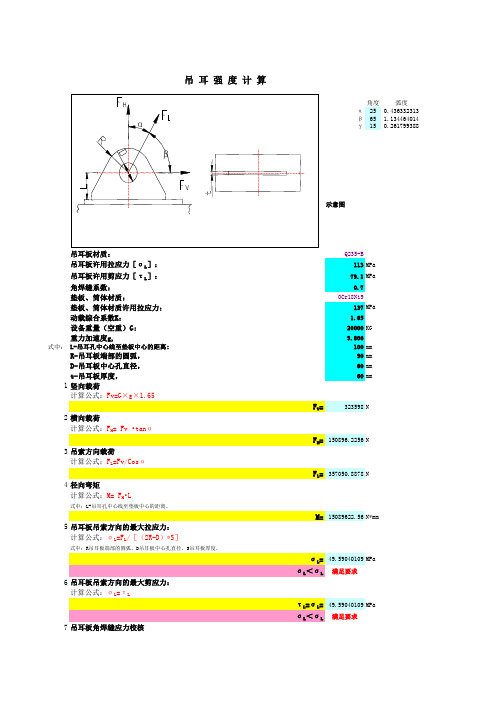 实用吊耳计算