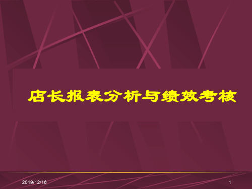 零售超市培训教程店长报表分析与绩效考核58页PPT