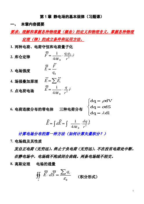 习题课第1章 静电场的基本规律