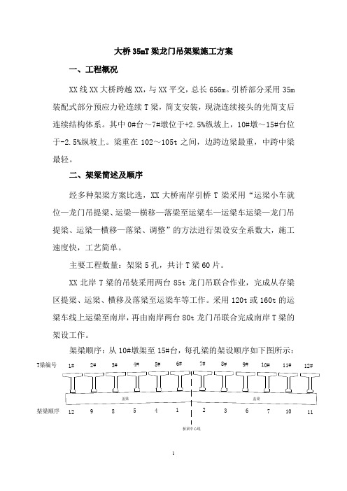 大桥35mt梁龙门吊架梁施工方案(2013年)