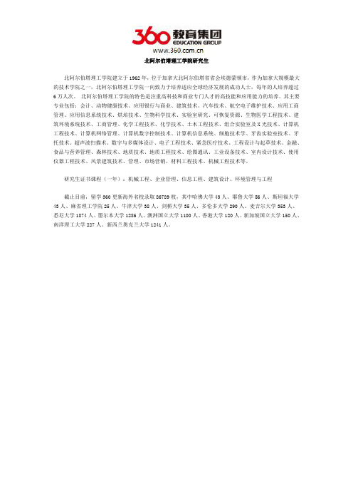 北阿尔伯塔理工学院研究生