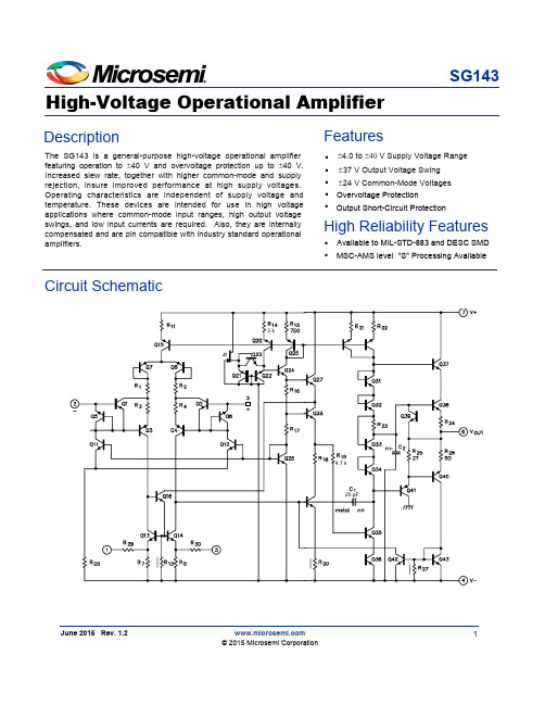 高压操作电路栅极放大器 SG143 数据手册说明书