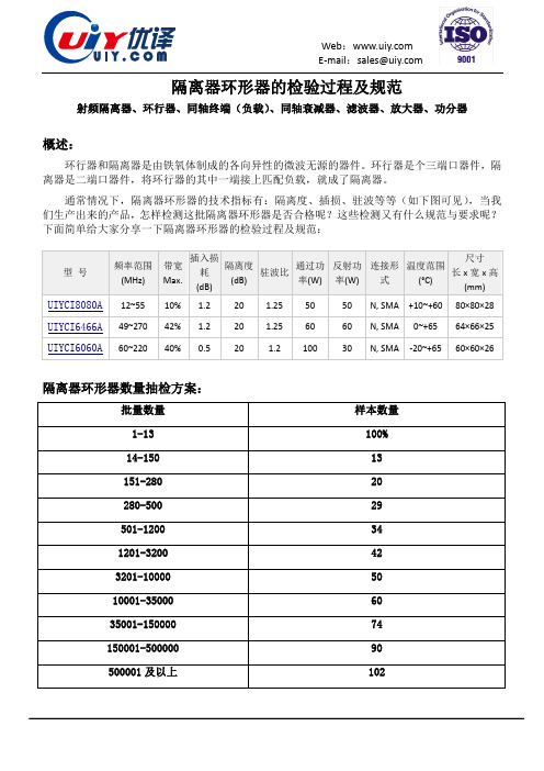 隔离器环形器的检验过程及规范