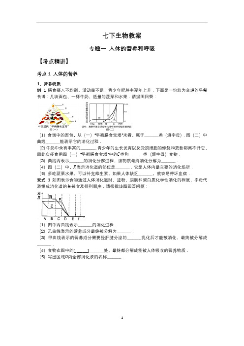 【七下济南版生物】1、专题一  人体的营养和呼吸