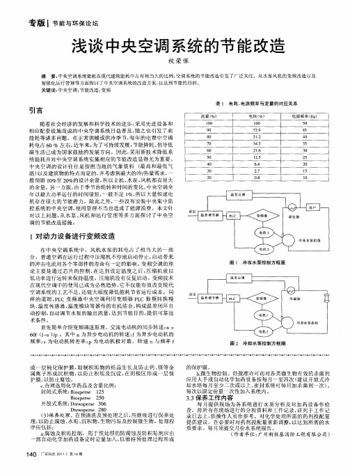 浅谈中央空调系统的节能改造