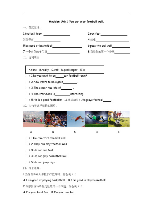 外研版(三起)五年级上册英语Module 6课时作业练习题含答案