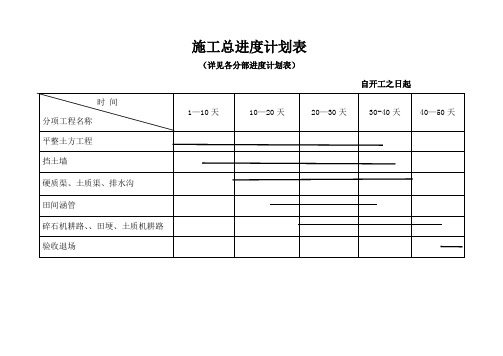 土地整理工程施工进度表