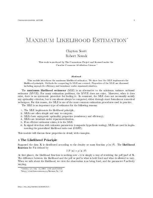 Maximum Likelihood Estimation