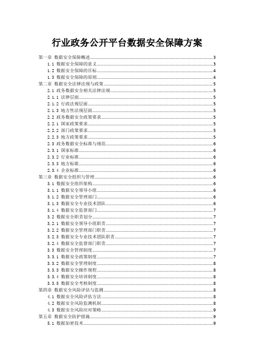 行业政务公开平台数据安全保障方案