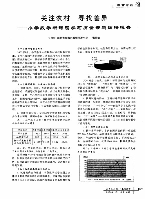 关注农村 寻找差异——小学数学新课程学习质量专题调研报告