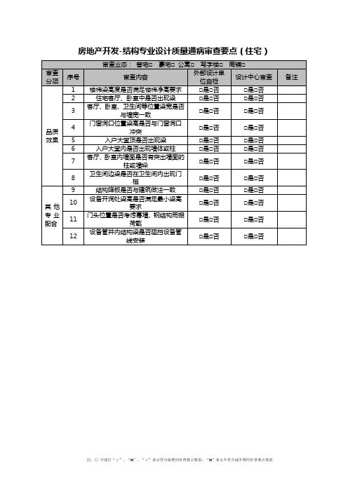 房地产开发-结构专业设计质量通病审查要点(住宅)