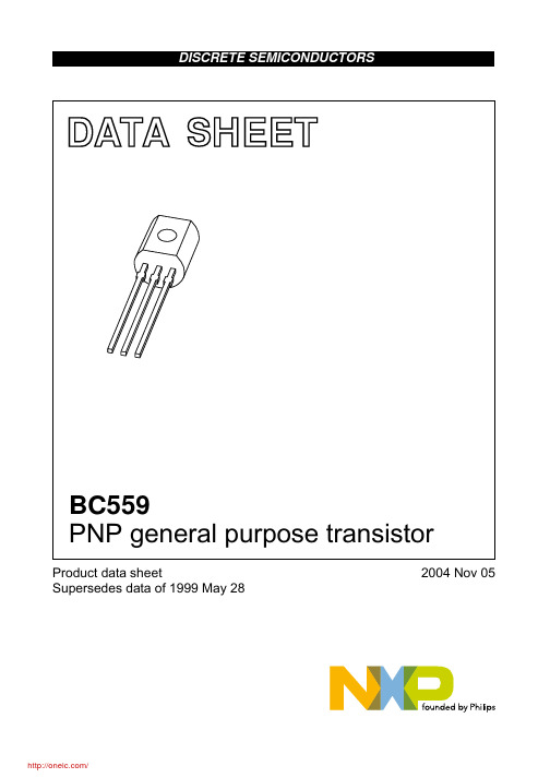 BC559C,116;中文规格书,Datasheet资料