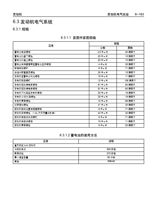 乐骋乐风维修手册二十：发动机电气系统