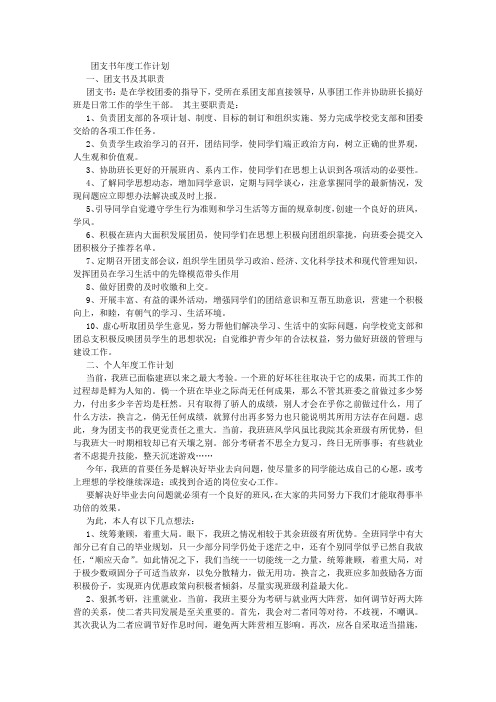 团支书年度工作计划 (1000字)