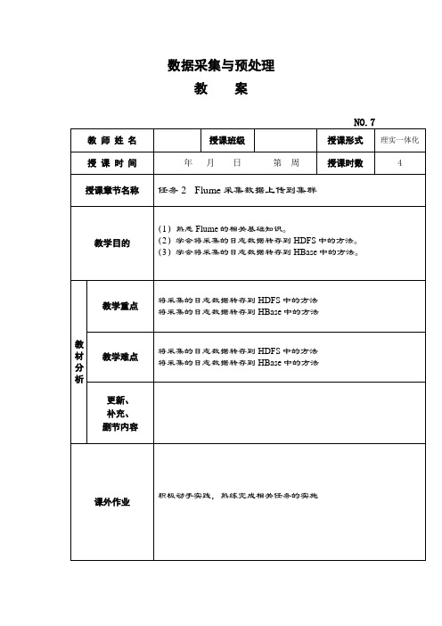 《数据采集与预处理》教学教案—07Flume采集数据上传到集群