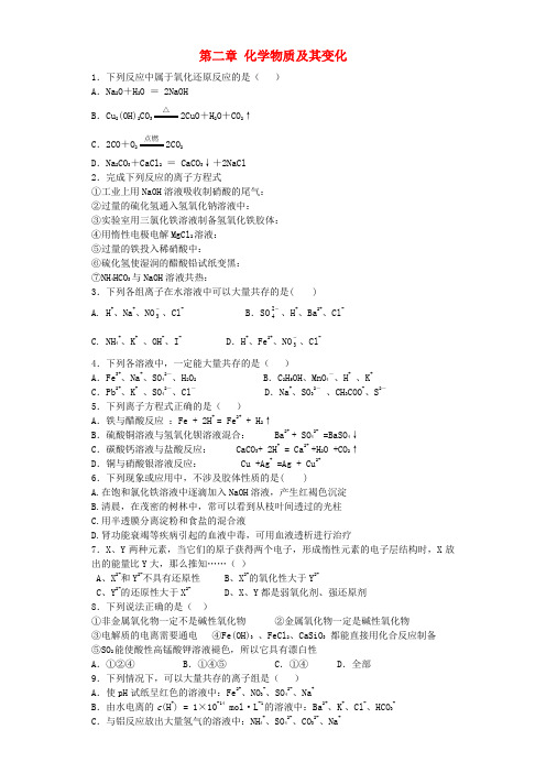 河南省光山二高高考化学复习 第二章 化学物质及其变化