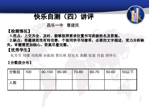 昌乐一中试卷讲评基本模式