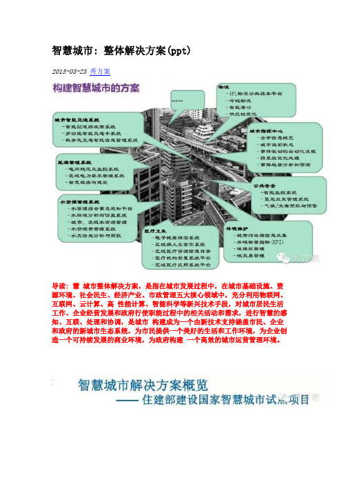 智慧城市整体解决方案