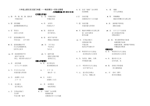 八年级上册文言文复习专题一词多义