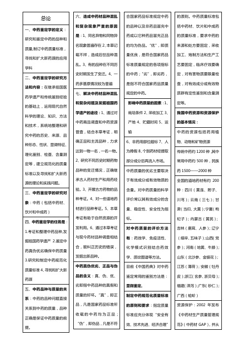 (医疗药品)新中药鉴定学复习总结表格