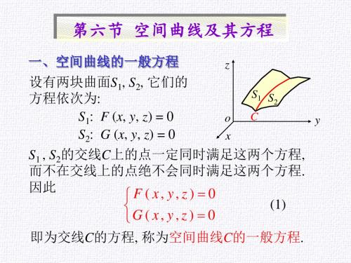 空间曲线方程式7-6资料