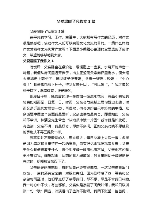 父爱温暖了我作文3篇