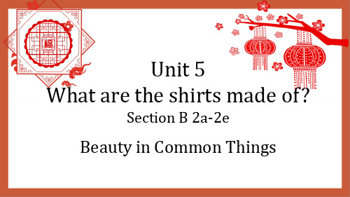 Unit 5 Section B(2a-2e)课件 人教版九年级英语全册