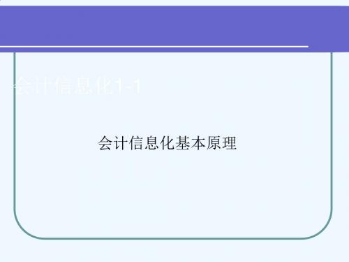 会计信息化基本概念与基本内容PPT课件( 42页)