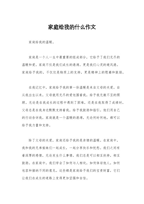 家庭给我的什么作文