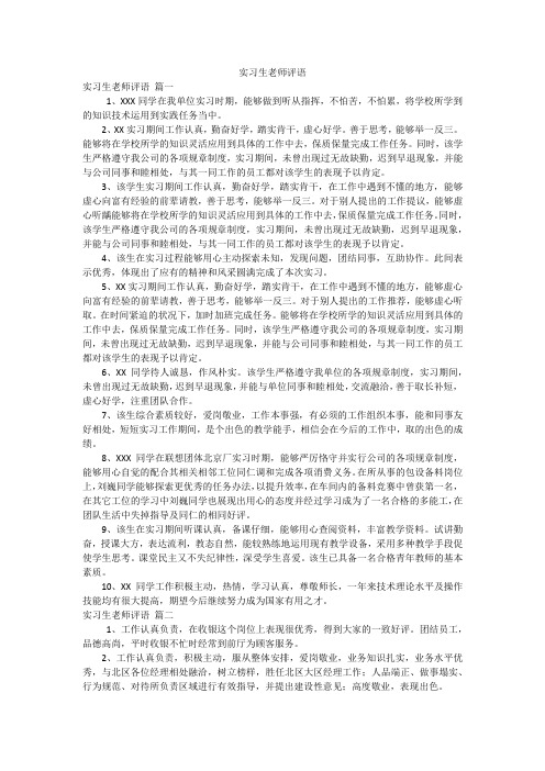 实习生老师评语