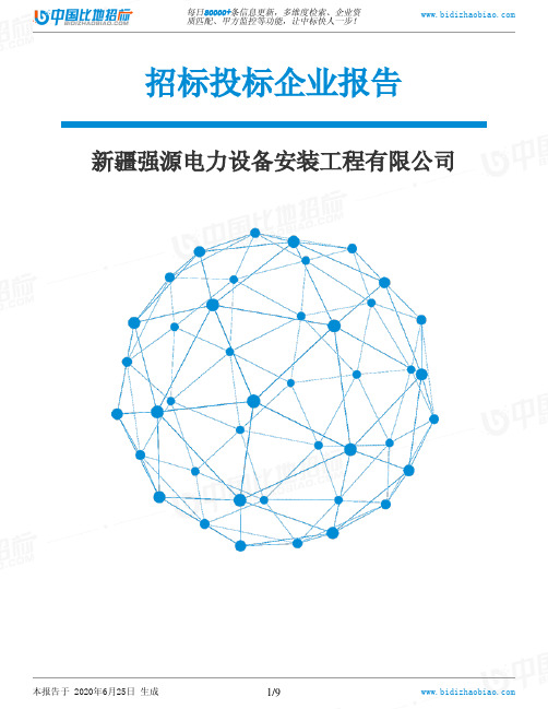 新疆强源电力设备安装工程有限公司-招投标数据分析报告