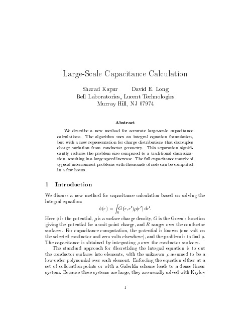 Large-scale capacitance calculation