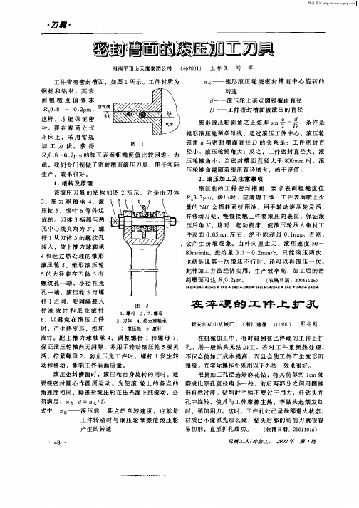密封槽面的滚压加工刀具